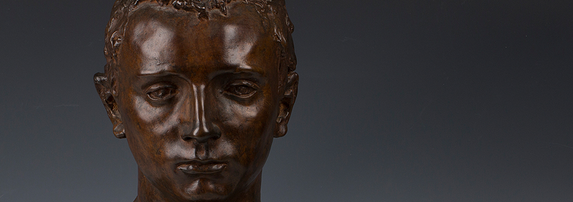 Camille Claudel 'Jeune Romain ou Mon Frre', a patinated cast bronze portrait bust of Paul Claudel