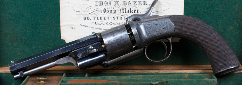 60 bore six shot percussion revolver by Thomas K. Baker