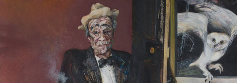 Maggi Hambling - ‘Max Sitting’ (Full Length Portrait of Max Wall), oil on canvas, signed, dated 1982