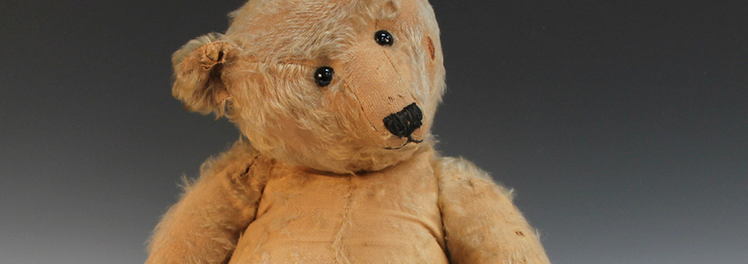 A mohair wood straw filled hump back growler teddy bear, possibly Steiff