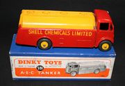A Dinky Toys No. 591 AEC Tanker 'Shell Chemicals Limited', boxed (playwear, box creased and scuffed).