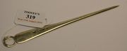 A George III Irish silver meat skewer with loop terminal, Dublin 1798 by Samuel Neville, length approx 18cm.