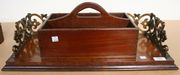 A Victorian oak book trough, the gilt brass three-quarter gallery with pierced strapwork decoration, together with a mahogany cutlery tray.