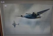 Eric H. Day - Study of Two De Havilland Flamingos, late 20th Century watercolour, signed and dated '79, approx 37cm x 53cm, within a wood frame.