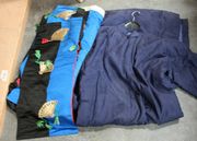Two Chinese blue silk robes, a Japanese wedding kimono and a collection of other Oriental costume.
