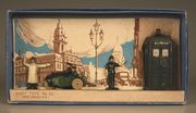 A pre-war Dinky Toys No. 42 Police set, comprising hut, motorcycle patrol and two policemen, boxed (some playwear, box scuffed).