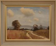 Marcus Ford - 'Near Alfriston', 20th Century oil on canvas, signed recto, titled label verso, approx 34.5cm x 44.5cm.
