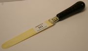A late Victorian silver mounted ivory paper knife with serpentine marble handle, Birmingham 1895.