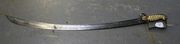 A 1796-pattern cavalry officer's sword, with curved single edged blade, length approx 83cm, retaining traces of etched decoration and 'Warranted', the back edge engraved 'T. Chaldecott', brass stirrup hilt retaining traces of gilt, wire bound ivory grip (chipped at pommel, lacking scabbard).