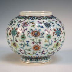 A Chinese doucai porcelain globular jar