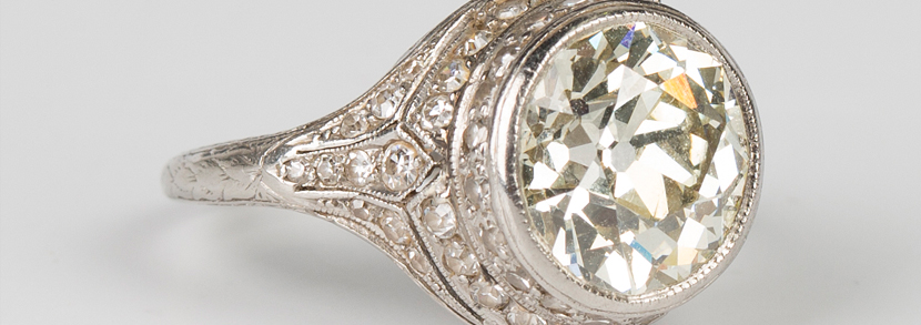  platinum and diamond ring, circa 1925,