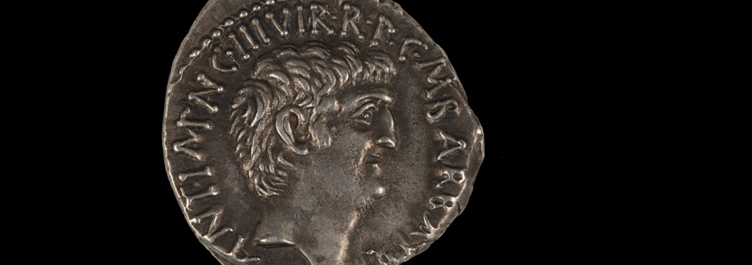 Roman Republic Mark Antony (83BC-30BC) denarius, the obverse with a portrait of Mark Antony