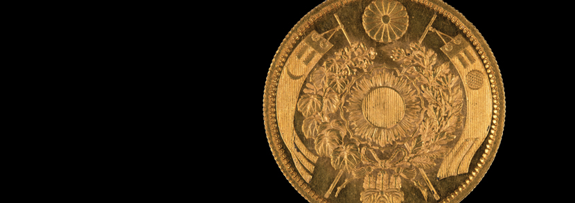 Japan Meiji ten yen Year 3 pattern gold coin 1870