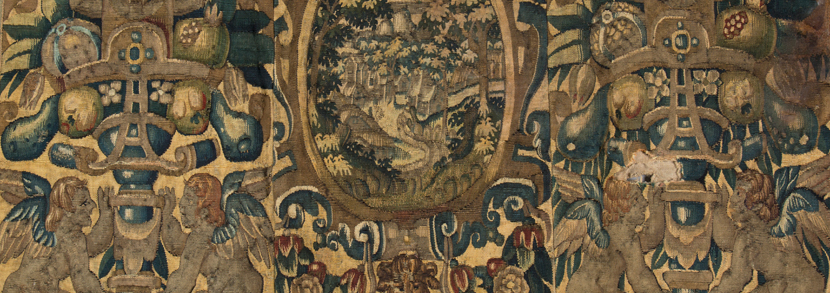 Flemish tapestry border fragment, mid/late 16th century, probably Brussels