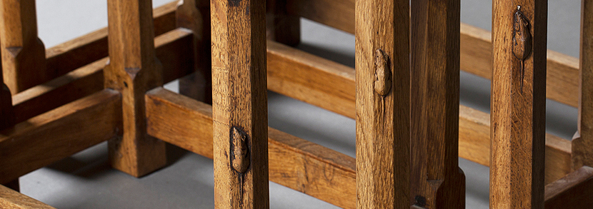 Robert 'Mouseman' Thompson oak nest of three occasional tables