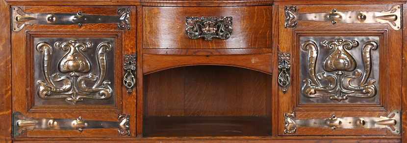 Edwardian Arts and Crafts oak sideboard by Shapland & Petter of Barnstaple