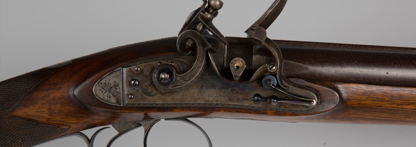 early 19th century 16-bore double-barrelled flintlock sporting gun