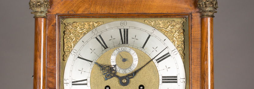   1085 18th century burr walnut longcase clock