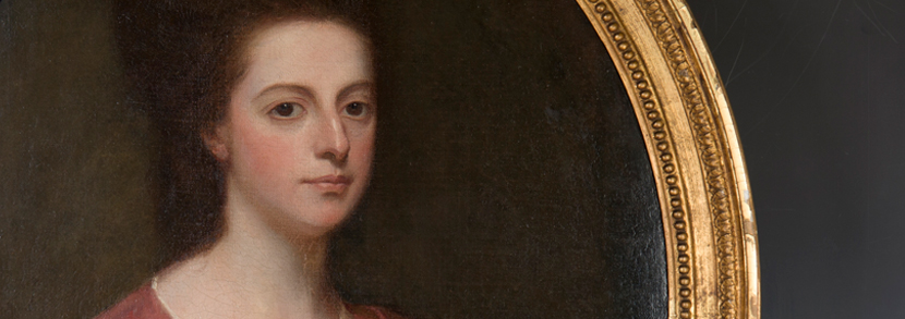 George Romney - Half Length Portrait of Lady Laetitia Beauchamp-Proctor née Johnson, oval oil on canvas, circa 1780