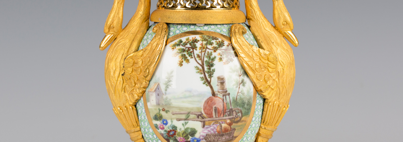ormolu mounted Sèvres porcelain potpourri vase and cover, circa 1780,