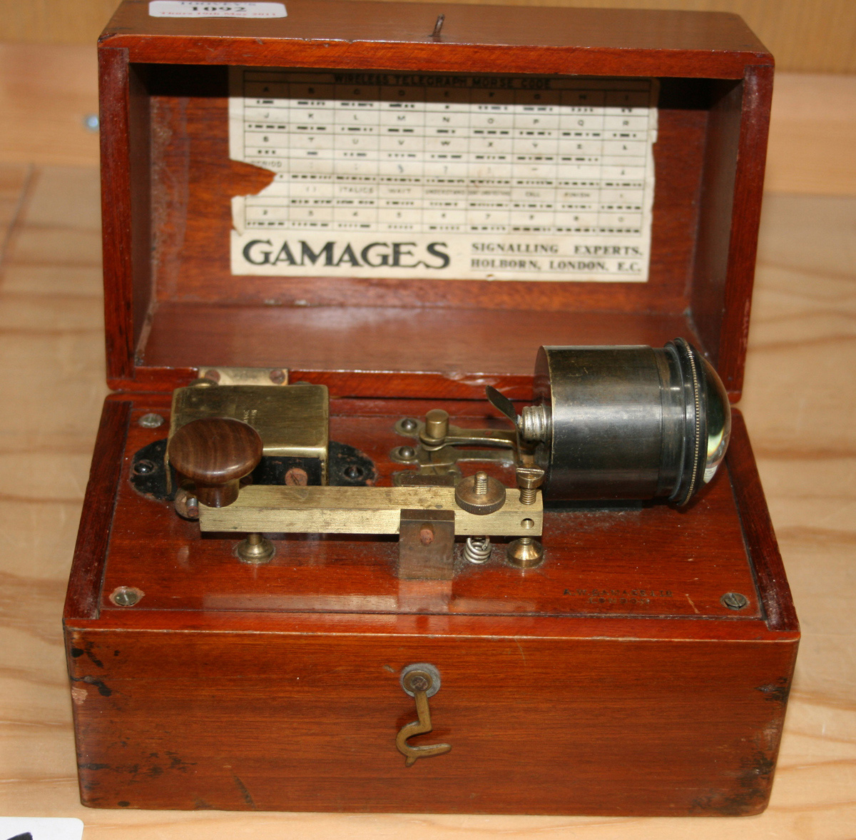 An A W Gamage Ltd Wireless Telegraph Morse Code Machine Within A