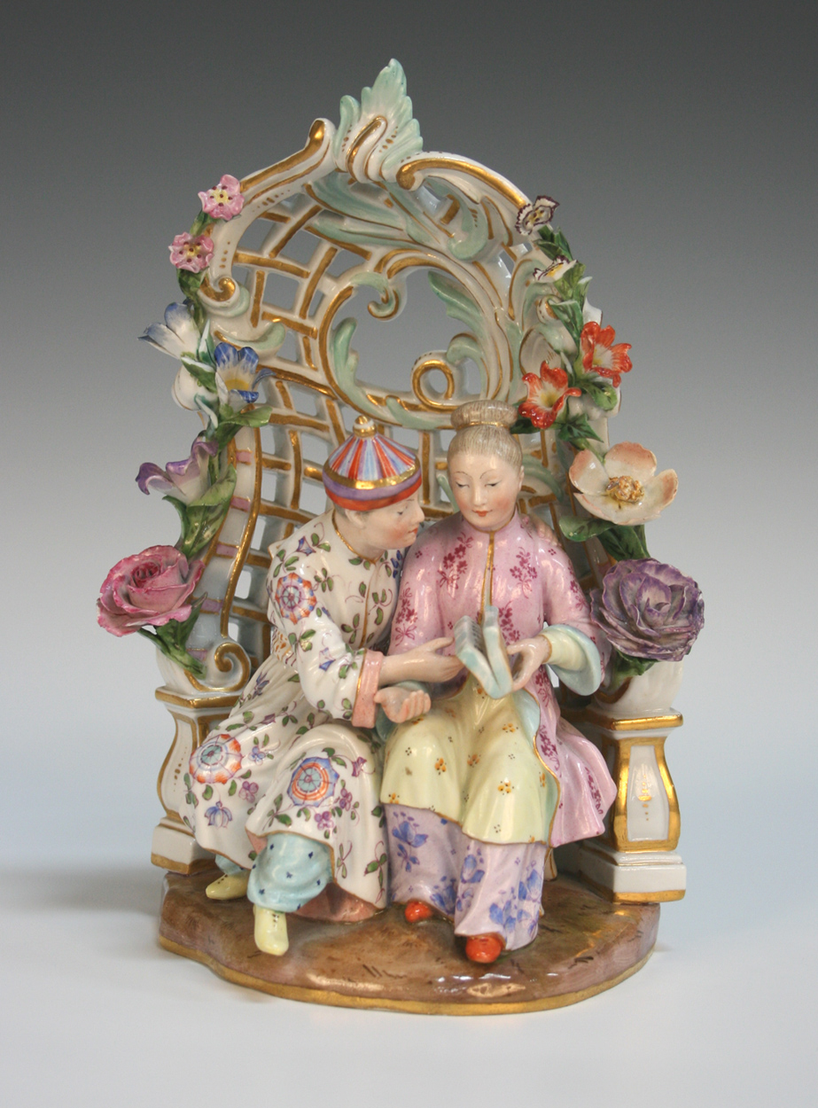 A Meissen porcelain chinoiserie figure group, late 19th Century ...