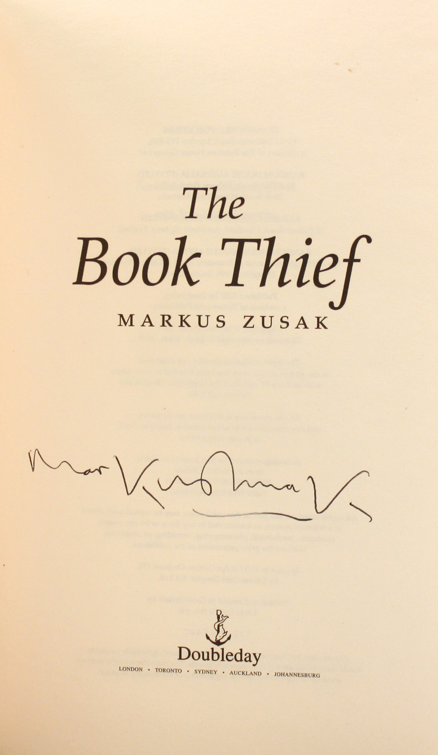 ZUSAK, Markus. The Book Thief. London, Toronto, etc.: Doubleday