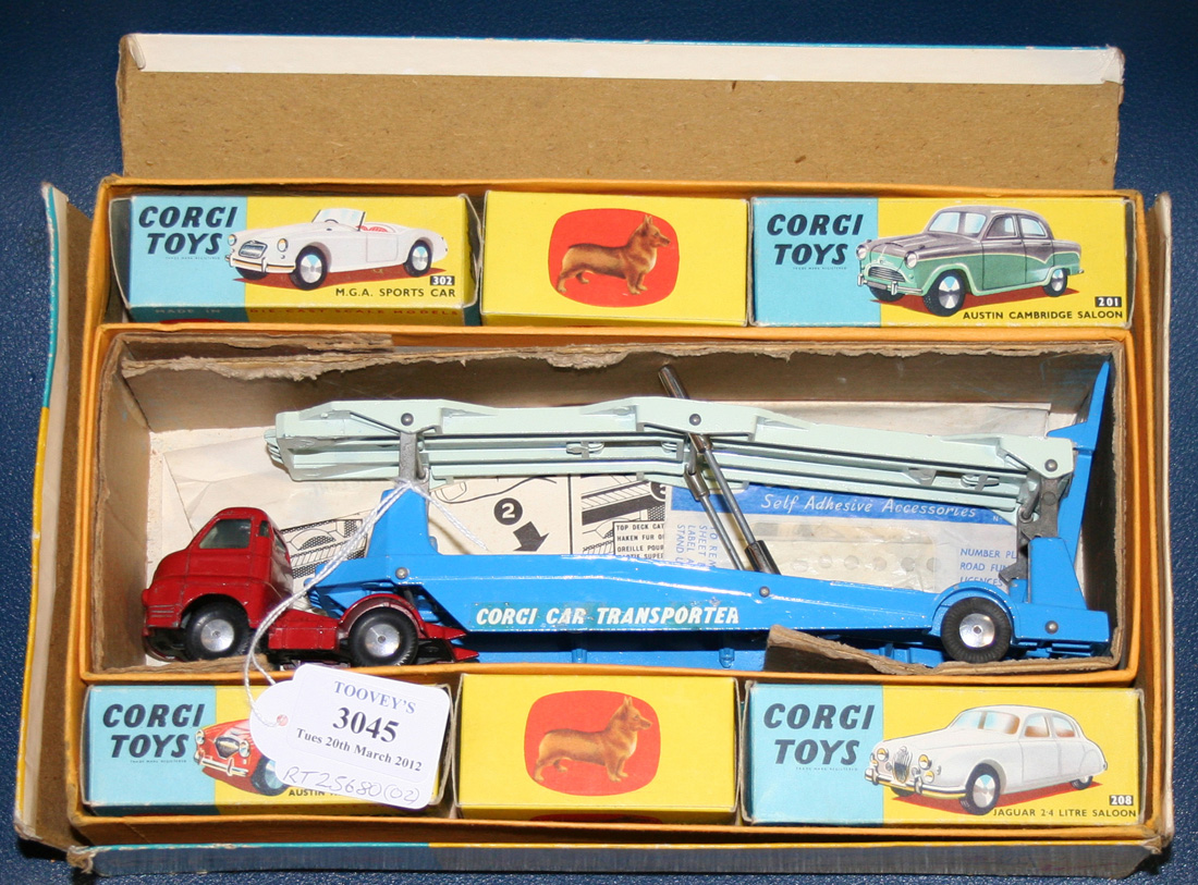 A Corgi Toys Major Gift Set No. 1 Carrimore car transporter with