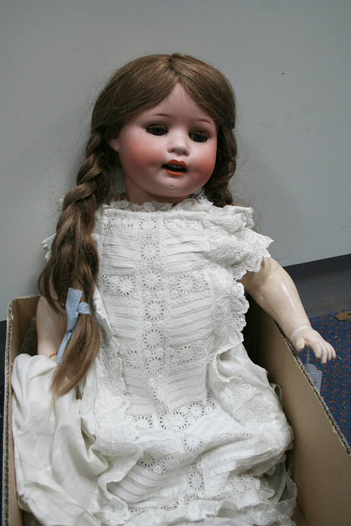 A Heubach Köppelsdorf bisque head doll, impressed '300-7', with blonde