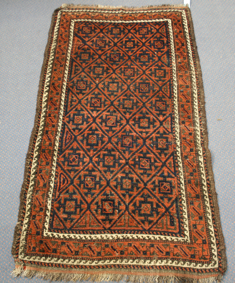 A Beluche rug, Afghan/Persian borders, circa 1900, the midnight blue ...