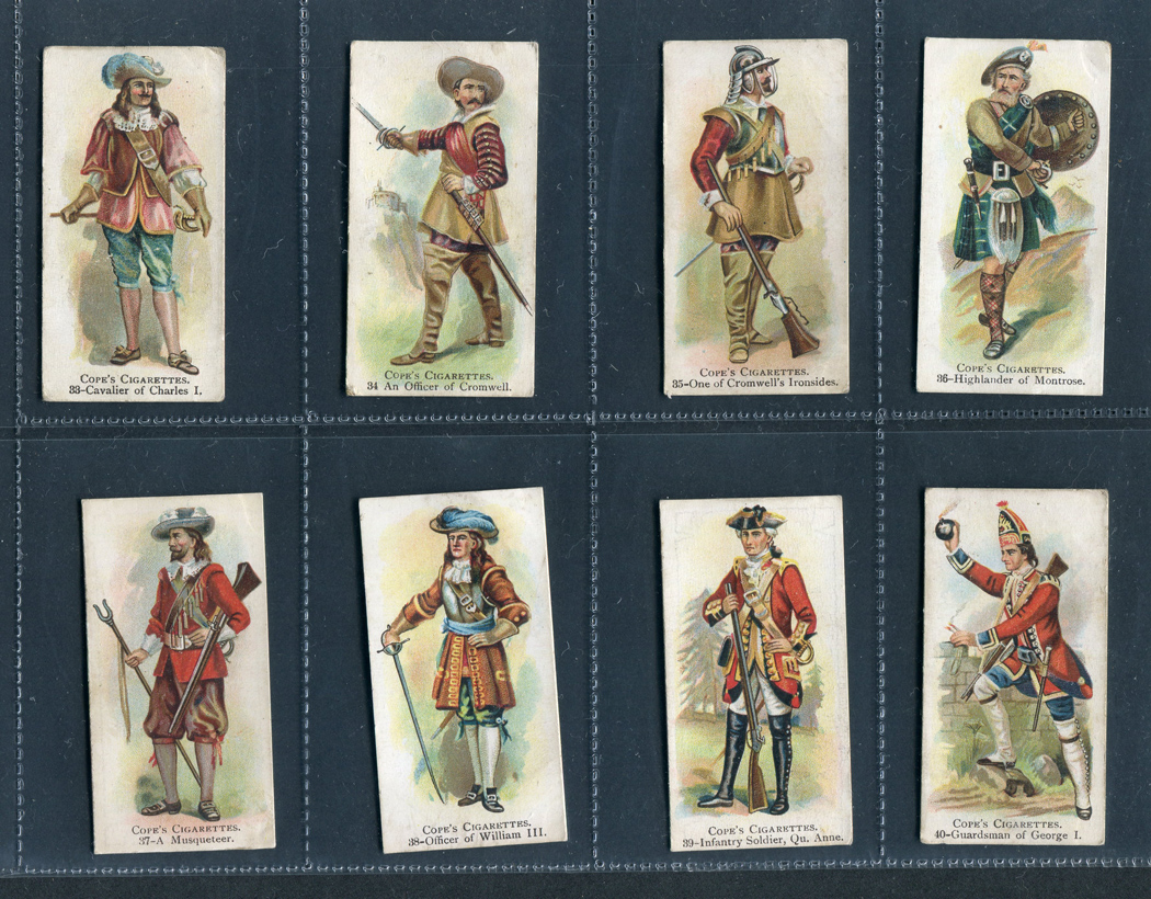 A Set Of 50 Cope Bros British Warriors Black Printing Cigarette Cards Circa 1912