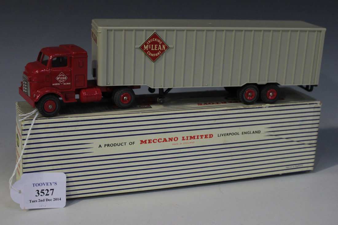 A Dinky Supertoys No. 948 tractor-trailer 'McLean', within a blue