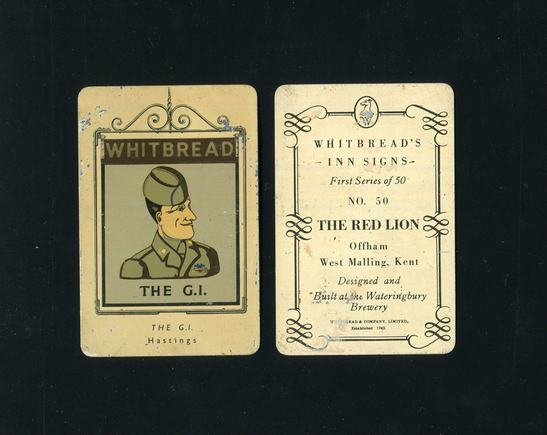 WHITBREAD-INN SIGNS 4TH CANTERBURY CARD 1953-#25- THE MITRE 