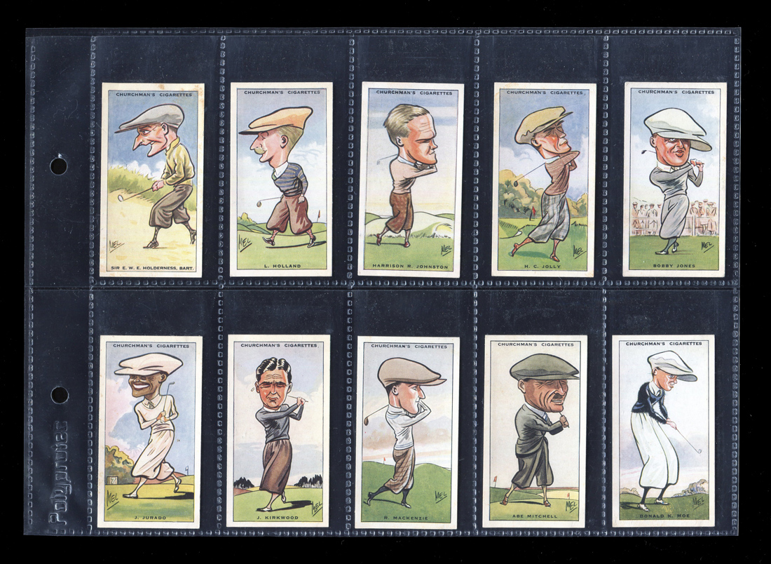 churchman cigarette cards A set of 50 Churchman 'Prominent Golfers' cigarette cards, circa 1931