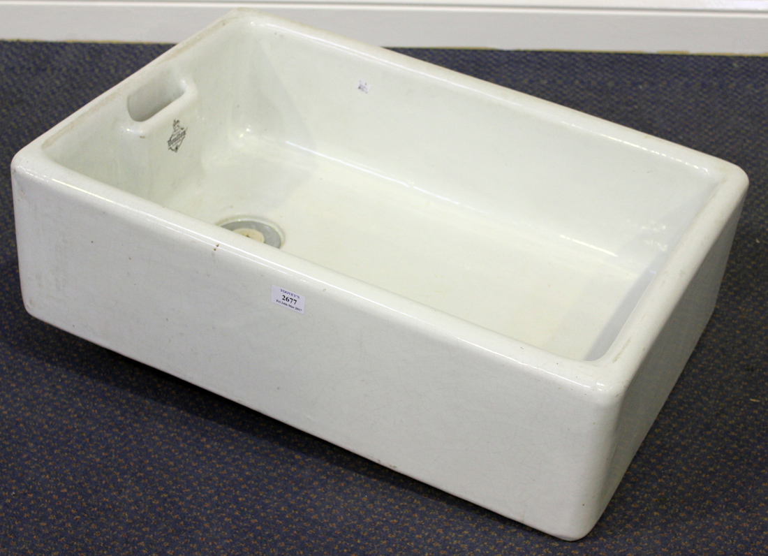 A White Ceramic Belfast Sink By Royal Doulton London