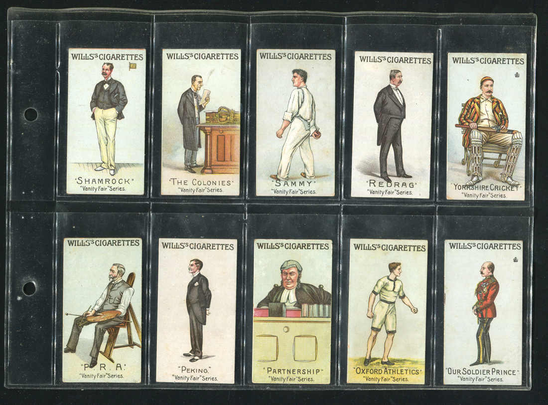 vanity fair cigarettes A set of 50 Wills 'Vanity Fair Series (unnumbered)' cigarette cards, circa  1902