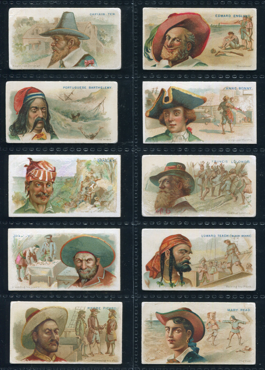 A set of 50 Allen & Ginter 'Pirates of the Spanish Main' cigarette cards,  circa 1888