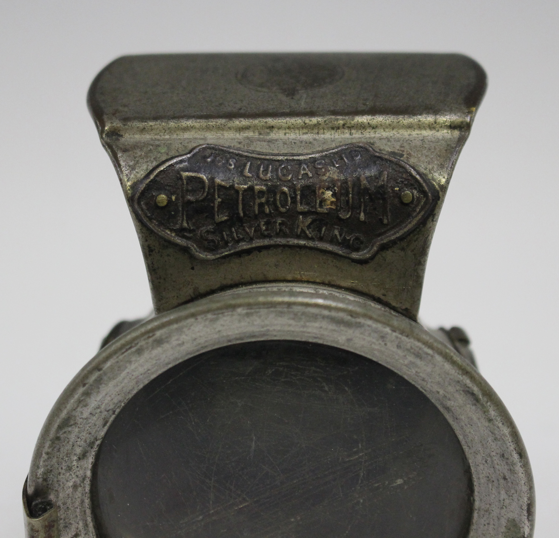 A Lucas Petroleum Silver King bicycle lamp, nickel plated (some wear).