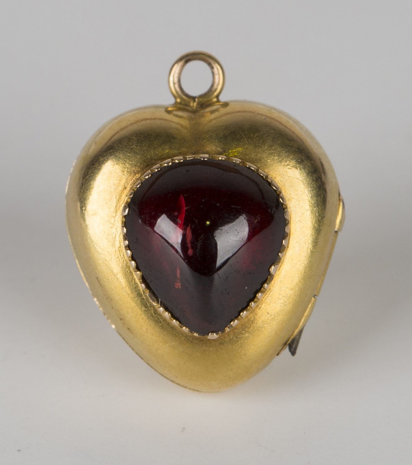 Bezel-Set Solitaire Heart Garnet Pendant | Angara