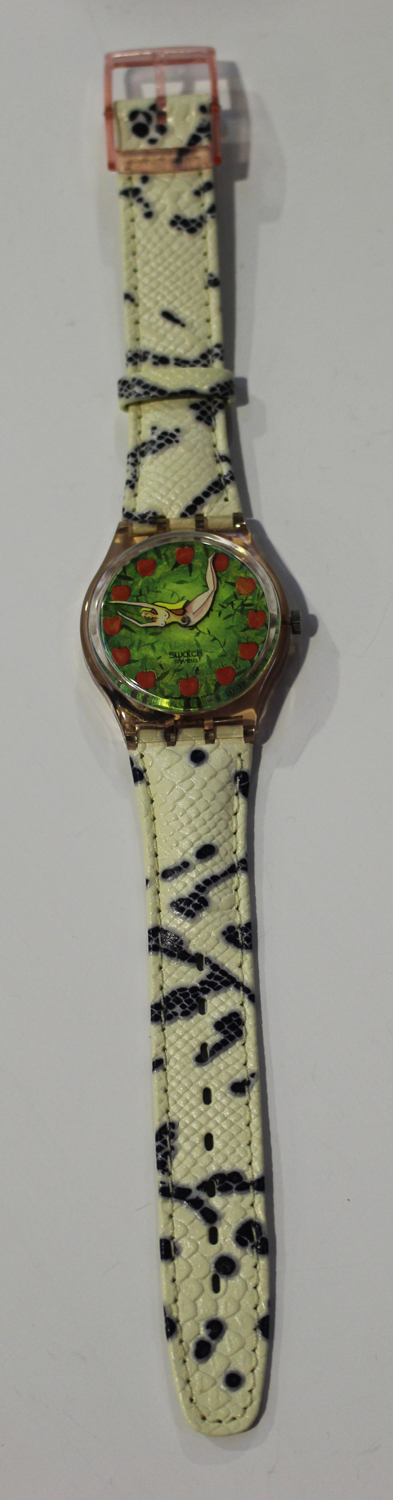 A Vivienne Westwood orb design pop Swatch wristwatch with A Vivienne Westwood orb design pop Swatch wristwatch with