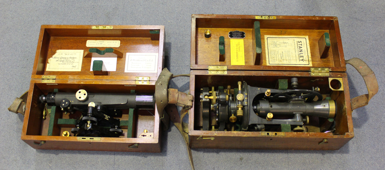 Transit or Theodolite Brass Surveyor Instrument & Case, Stanley, London