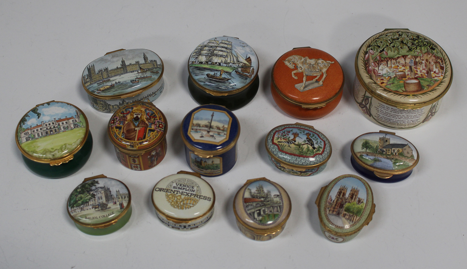 Six Halcyon Days enamel boxes, including a limited edition example 