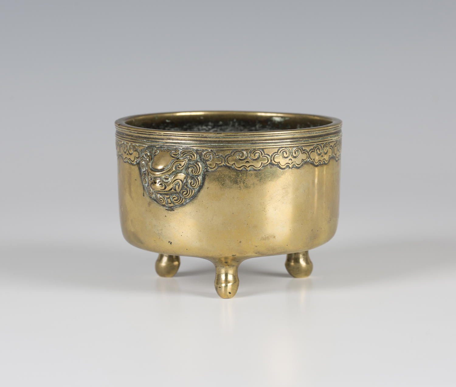 A Chinese polished bronze censer, mark of Xuande but Qing dynasty, of ...