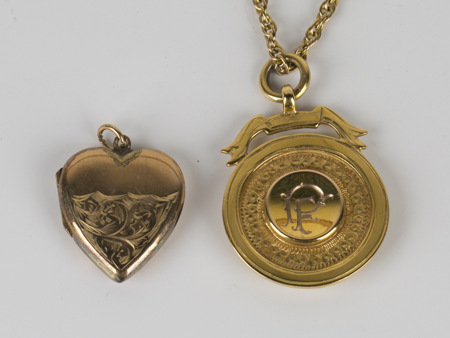A 9ct gold pendant fob medallion, presentation inscribed, Birmingham ...