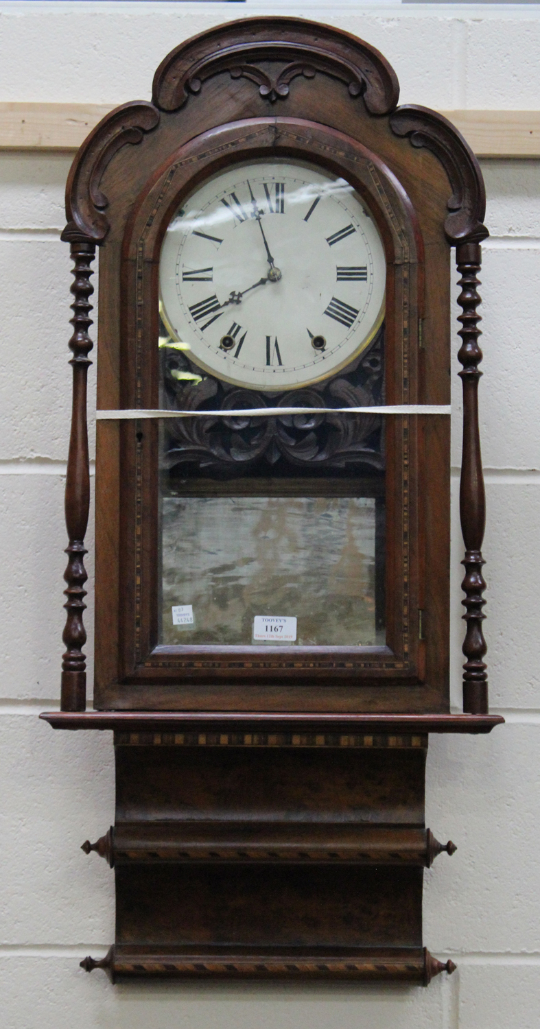A Late 19th Century American Walnut Cased Wall Clock The Movement