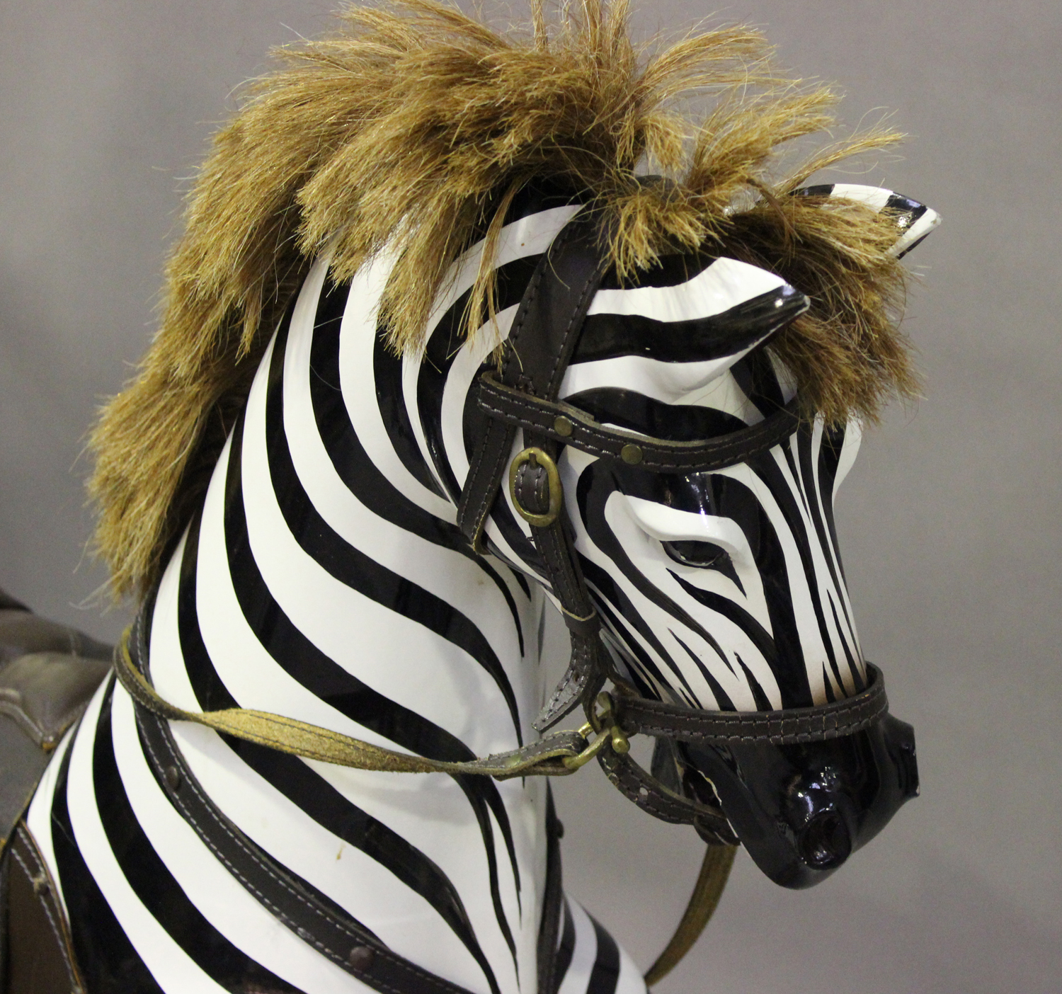 Rocking top zebra horse