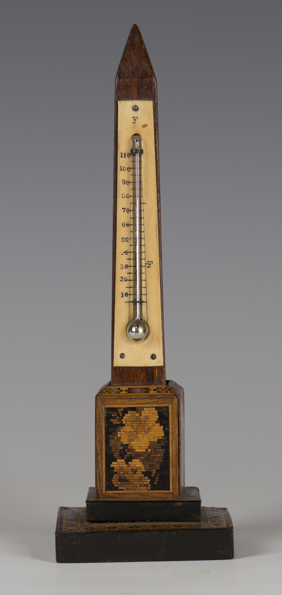 Glass Obelisk Desk Thermometer