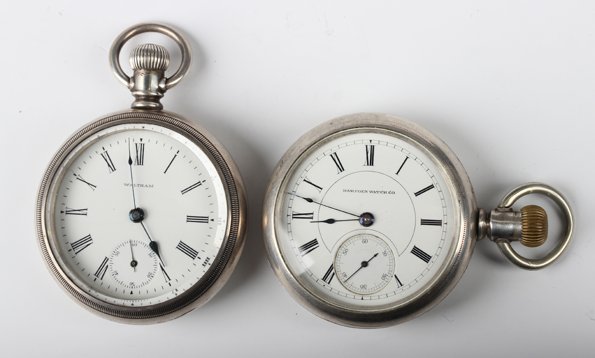 A Waltham base metal cased keyless wind open-faced gentleman's pocket ...