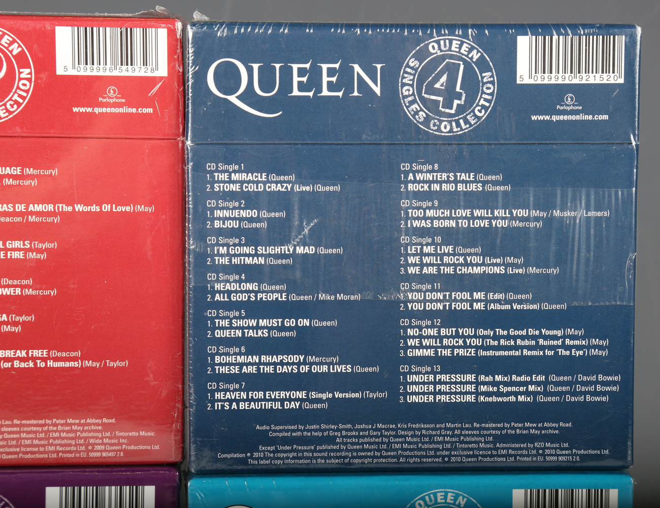 A series of four CD box sets, 'Queen Singles Collection