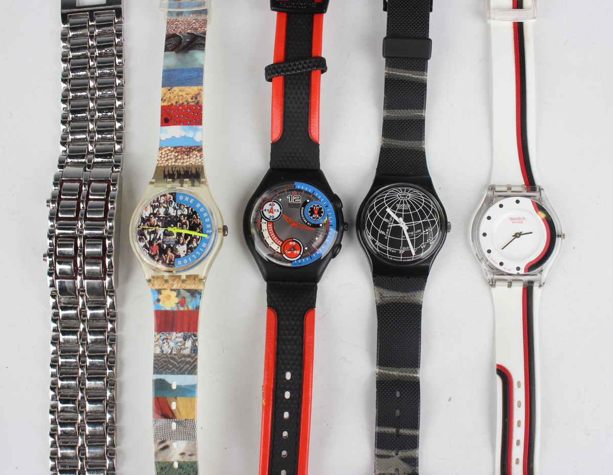 A Swatch One Hundred Million Wristwatch Case Diameter 34mm Together 